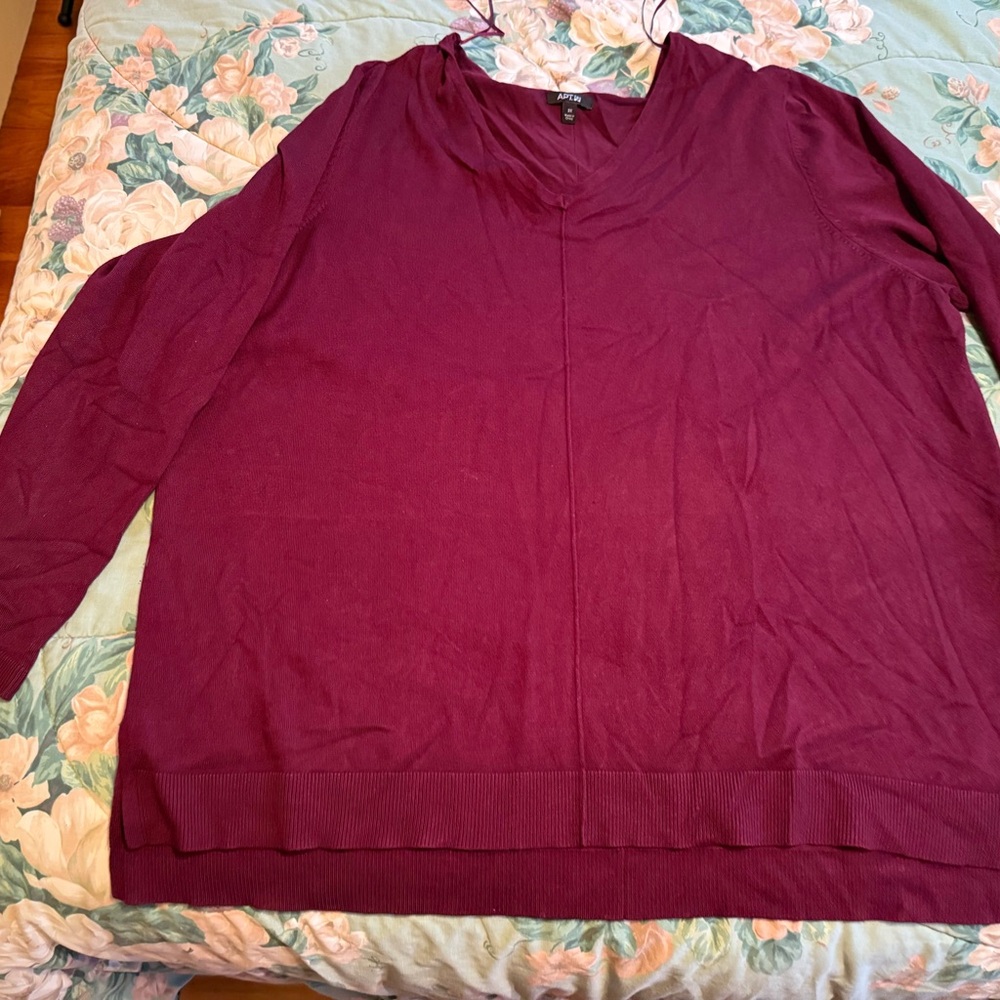 Apt. 9 Deep Red Knit Top